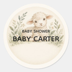 Little Lamb Neutral Baby Shower Favor Sticker