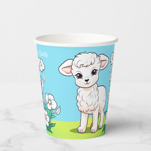 Little Lamb Paper Cups (Back)