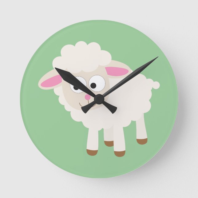 Little lamb round clock (Front)
