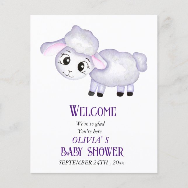 Little Lamb Sheep Baby Shower Flyer (Front)