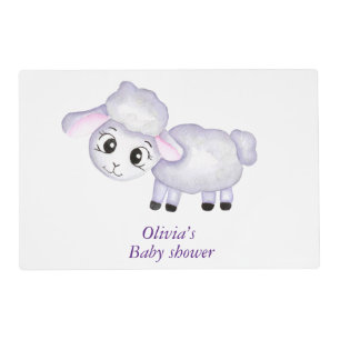 Little Lamb Sheep Baby Shower Placemat
