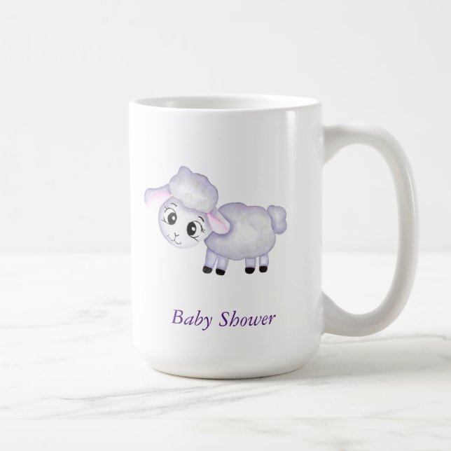 Little Lamb Sheep Baby Shower positive Coffee Mug (Right)