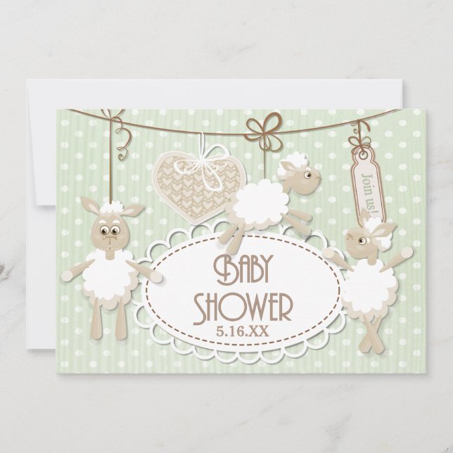 Little Lamb Toys Baby Shower Invitation (Front)