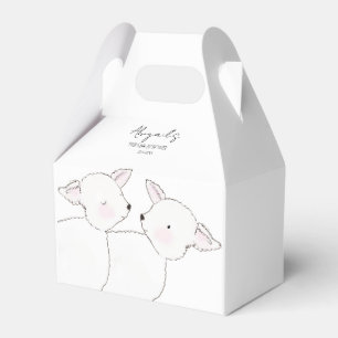 Little Lamb Twins Baby Shower Favor Boxes