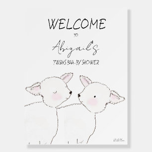 Little Lamb Twins Baby Shower Foam Board