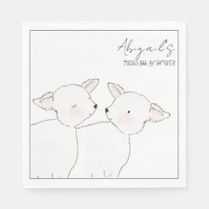 Little Lamb Twins Baby Shower Napkins