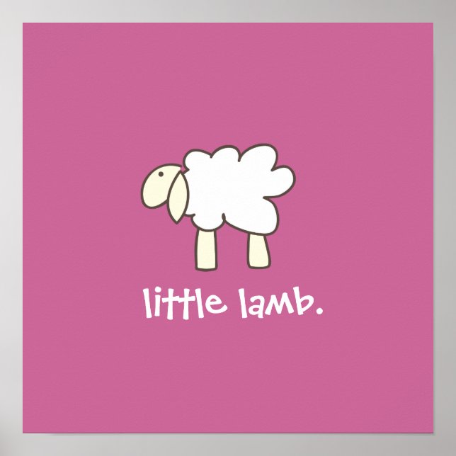 Little Lamb wall print (rose) (Front)