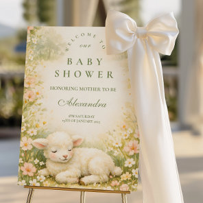 Little Lamb Wildflower Frame Baby Shower Foam Board