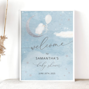 Little Lamb With Balloon Baby Shower Sign