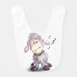 Little Lamb with Bell - Add Your Text / Name Baby Bib