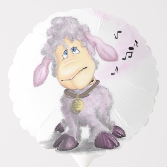 Little Lamb with Bell - Add Your Text / Name Balloon (Front)