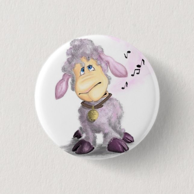Little Lamb with Bell - Add Your Text / Name Button (Front)