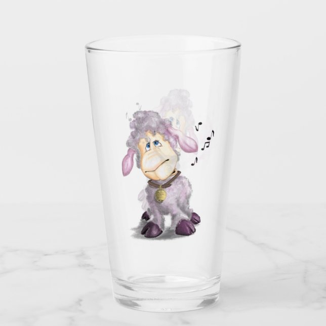 Little Lamb with Bell - Add Your Text / Name Glass (Front)