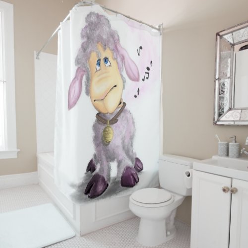 Little Lamb with Bell _ Cute Shower Curtain