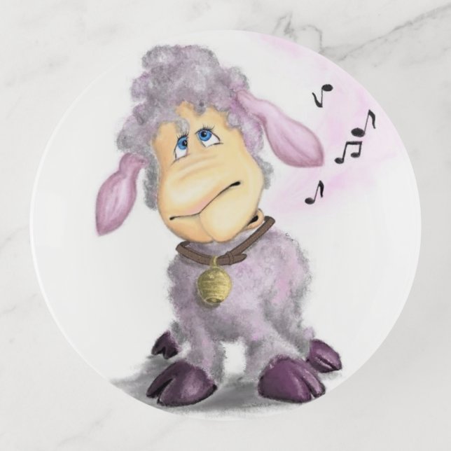 Little Lamb with Bell - Sweet Trinket Tray (Front)