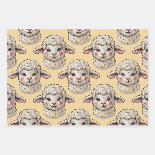 Little Lamb  Wrapping Paper Sheets (Front)