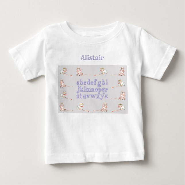 Little lambs learning the alphabet baby t-shirt (Front)
