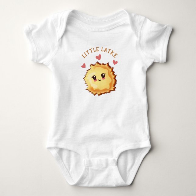 Little Latke Hanukkah Baby Shower  Baby Bodysuit (Front)