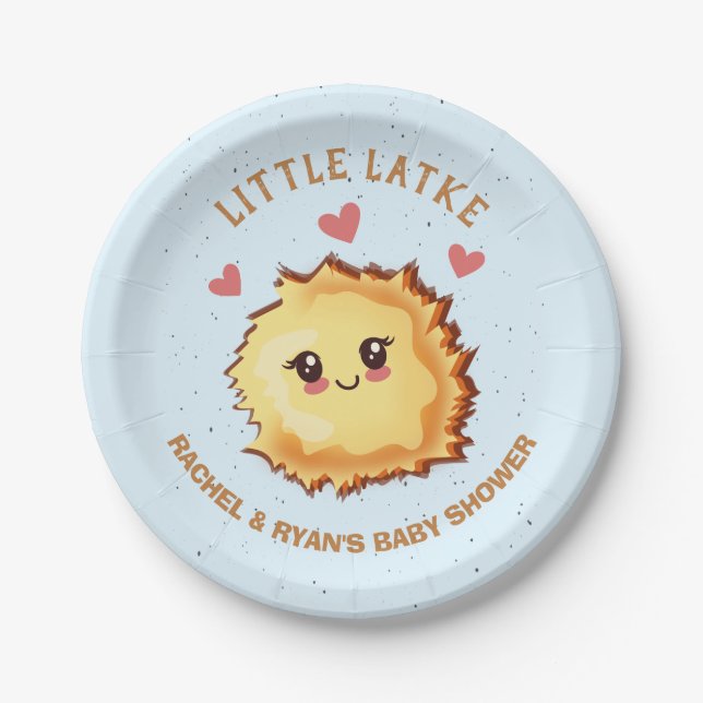 Little Latke Hanukkah Baby Shower  Paper Plates (Front)