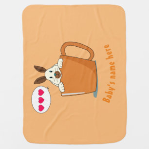 Little Latte bunny say " I love U" Baby Blanket