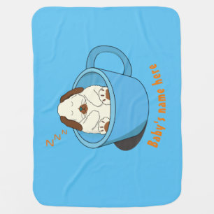 Little Latte bunny sleeping in the coffee cup Baby Blanket