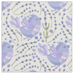 Little Lavender Bird on Spring Background Fabric