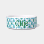 Little Leaf in Green and Aqua Bowl<br><div class="desc">Little Leaf is a tidy scatter of petal shapes and playful curves,  echoing vintage block prints with a fresh,  easygoing rhythm.</div>