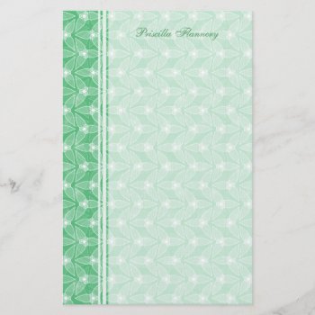 Little Leaf Personalized Stationery - Mint by StriveDesigns at Zazzle