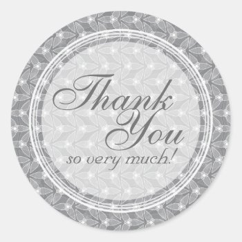 Little Leaf Thank You Stickers - Grey by StriveDesigns at Zazzle