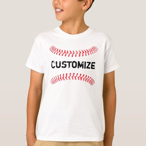 Little League Baseball Custom Team NameText Kids T_Shirt