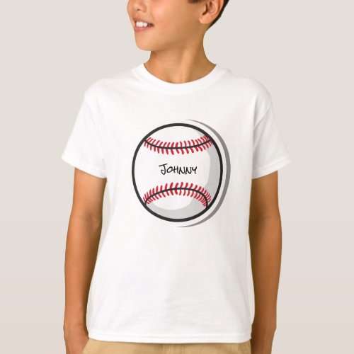 Little League Baseball White Red Black Name T_Shirt