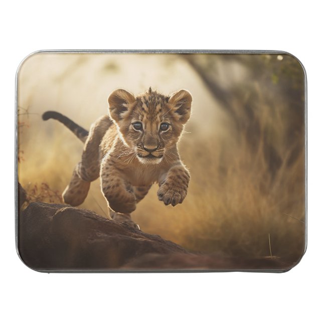 Little Leaping Lion Cub Acrylic Jigsaw Puzzle (Case Horizontal)