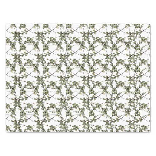 Little Leaves Garden Weeds Circle Wreaths Pattern  Tissue Paper