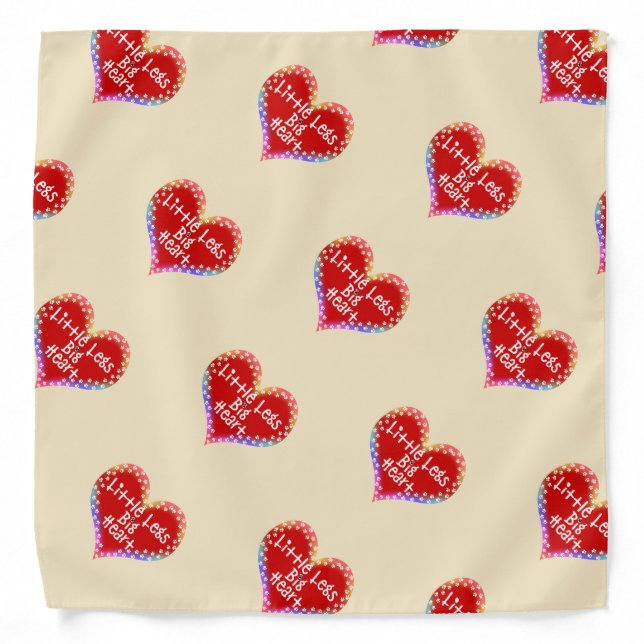 Little Legs Big Heart Paw Prints Bandana (Front)