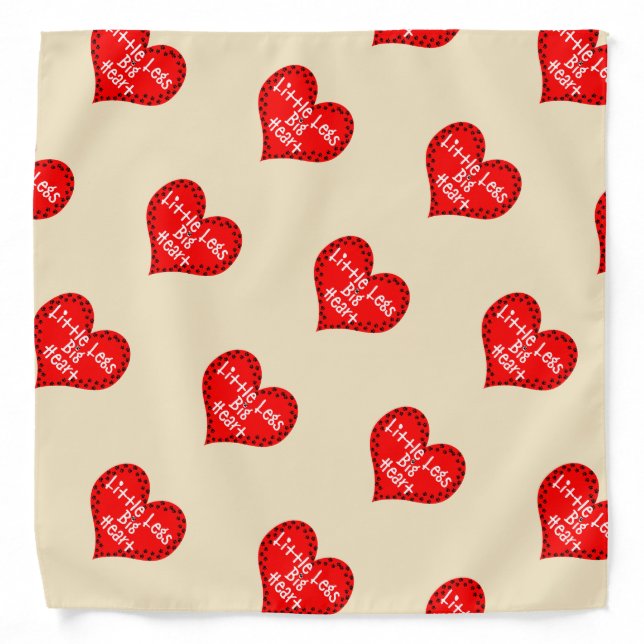 Little Legs Big Heart Paw Prints Bandana (Front)