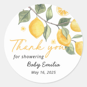 Little Lemon Baby Shower Thank You Favor Sticker