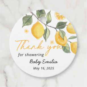 Little Lemon Baby Shower Thank You Favor Tags