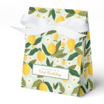 Little Lemon Flowers  First Birthday Favor Box