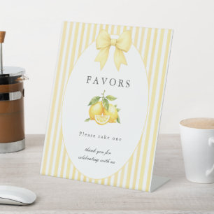 Little Lemon Mama's Main Squeeze Baby Shower Favor Pedestal Sign
