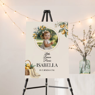 Little Lemon Picnic Photo Birthday Welcome Sign