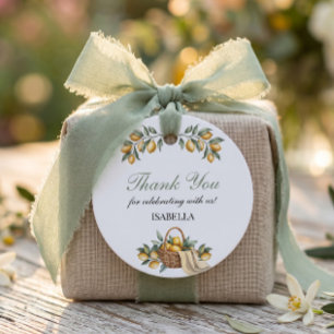 Little Lemon Picnic Thank You Birthday Favor Tags
