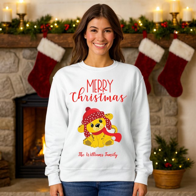 Little Leopard Cheer Christmas  Sweatshirt (Creator Uploaded)