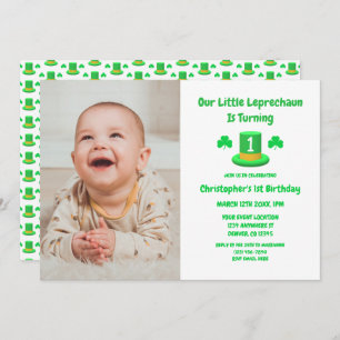 Little Leprechaun 1st Birthday Invitation