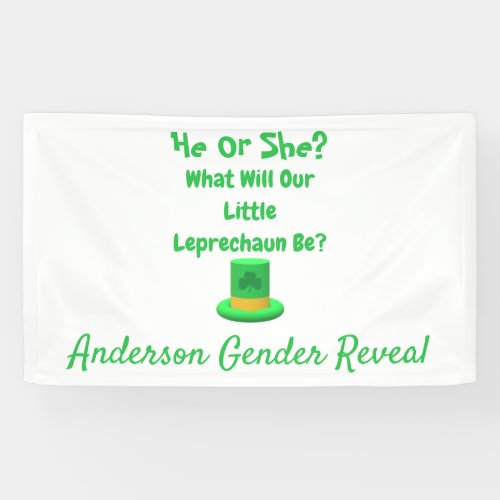 Little Leprechaun Gender Reveal Banner