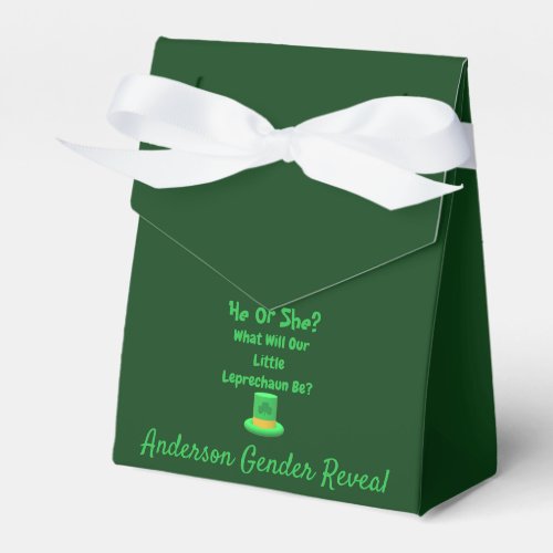 Little Leprechaun Gender Reveal Favor Boxes