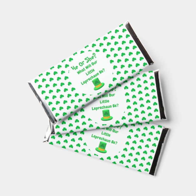 Little Leprechaun Gender Reveal Hershey Bar Favors (Front)