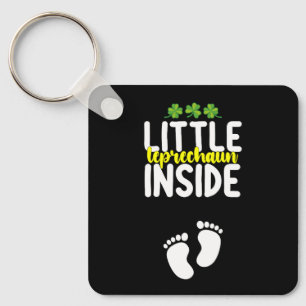 Little Leprechaun Inside Pregnancy Pregnant Mom Keychain
