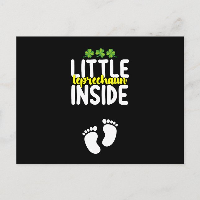 Little Leprechaun Inside Pregnancy Pregnant Mom Postcard (Front)