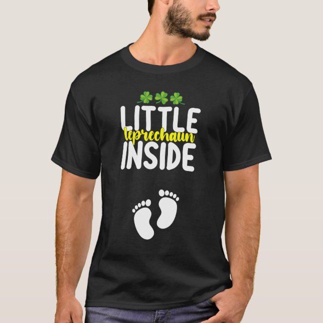 Little Leprechaun Inside Pregnancy Pregnant Mom T-Shirt (Front)
