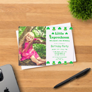 Little Leprechaun Kids Birthday Acrylic Invitations